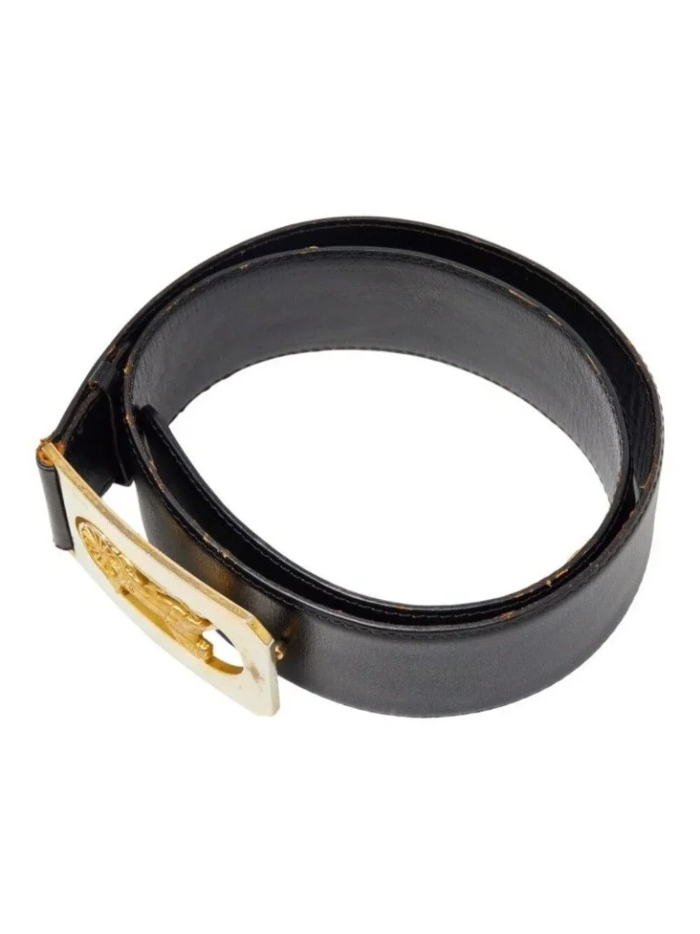 Celine Vintage Horse Carriage Belt 75 Black Leather - Picture 4 of 10